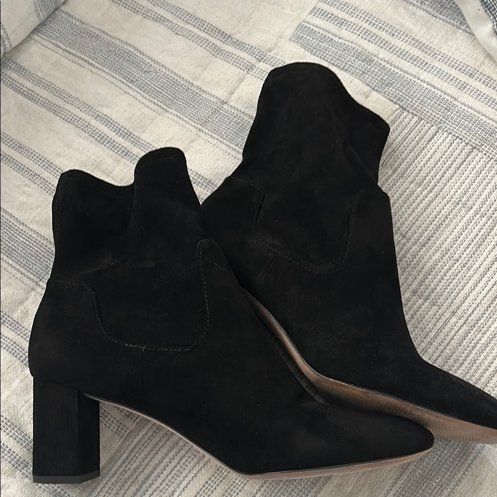 Ann Taylor Black Ankle Booties with Block Heel